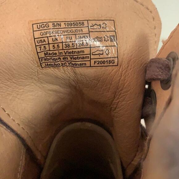 NWOT UGG AUSTRALIA JAXON SUEDE &‎ SHEARING BOOTS SIZE 7 1/2 - Picture 4 of 7